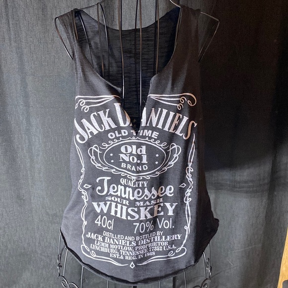 Jack Daniels Tops Jack Daniels Classic Logo Womens Black Muscle